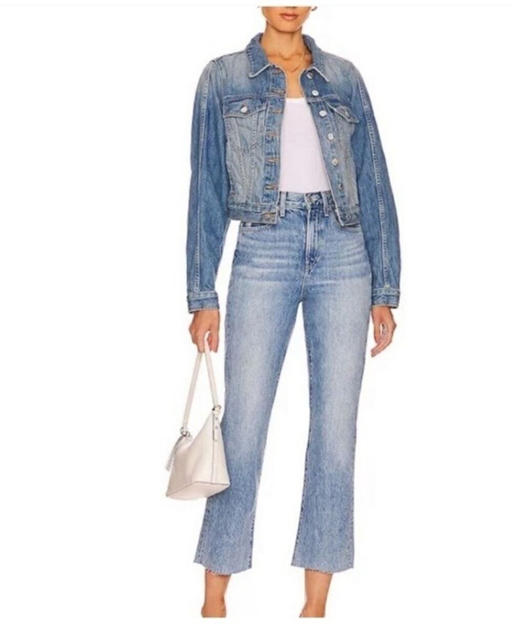 Veronica Beard Carly Kick-Flare High Rise Jeans – Pebble Stone Wash (Size 29)